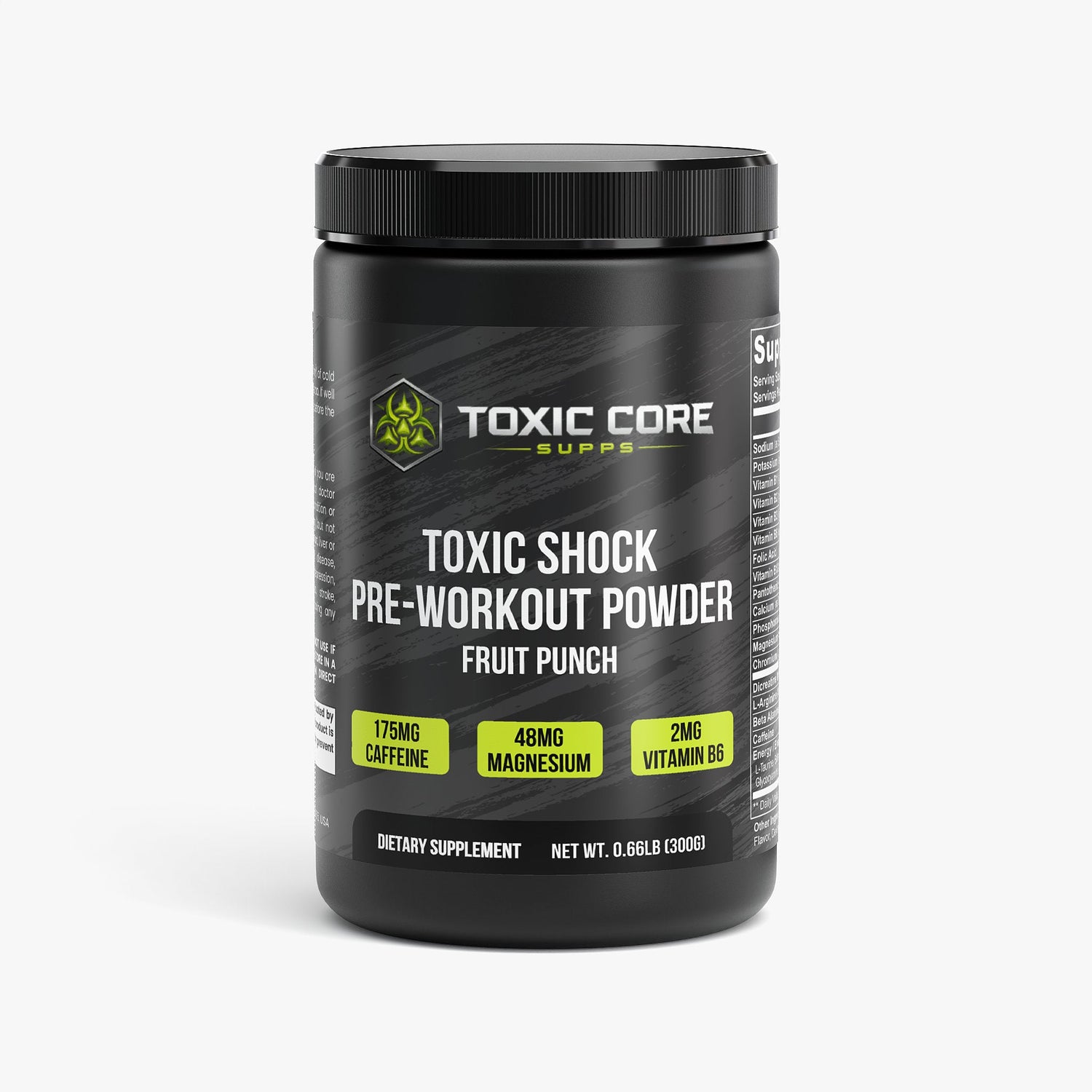 Toxic Shock Pre - Workout Powder Fruit Punch - Toxic Core Supps