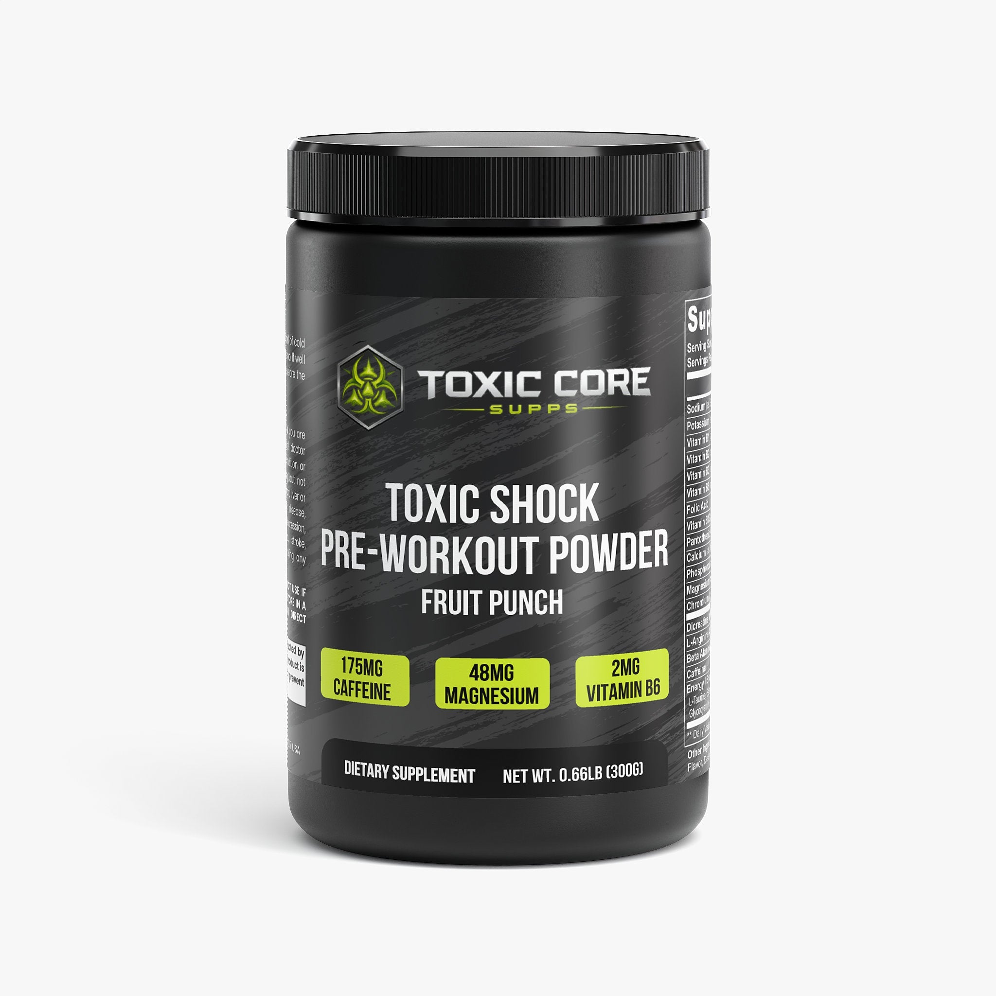 Toxic Shock Pre - Workout Powder Fruit Punch - Toxic Core Supps